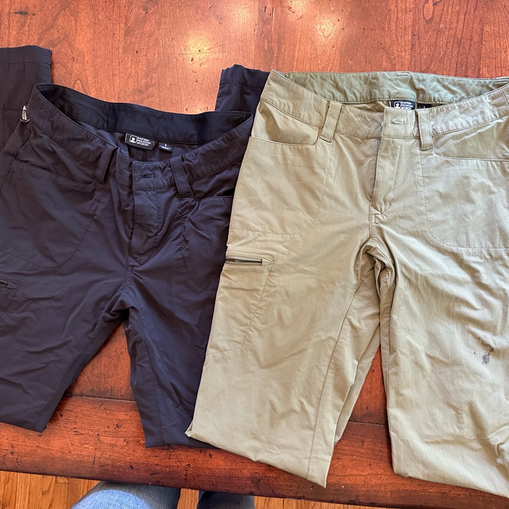 Two pairs of Eastern Mountain Sports Slim Fit Hiking Backpacking Size 2 Pants